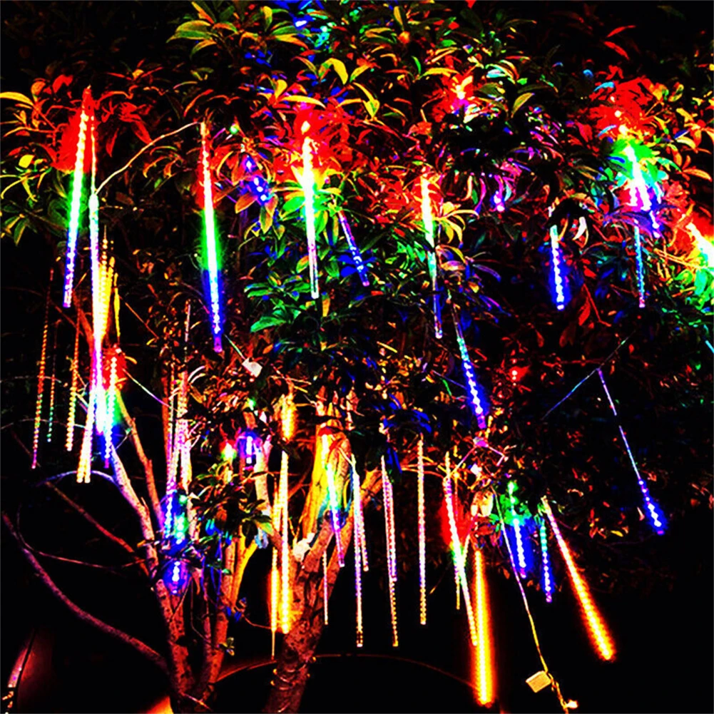 30cm LED Meteor Shower Lights String IP65 Waterproof High Brightness Fairy Lights For Garden Yard Decoration ( EU Plug)