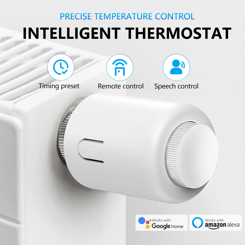 Tuya ZigBee3.0 Thermostatic Contror Actuator Smart Thermostatic Valve Controller Work with Mobile APP control for radiator water