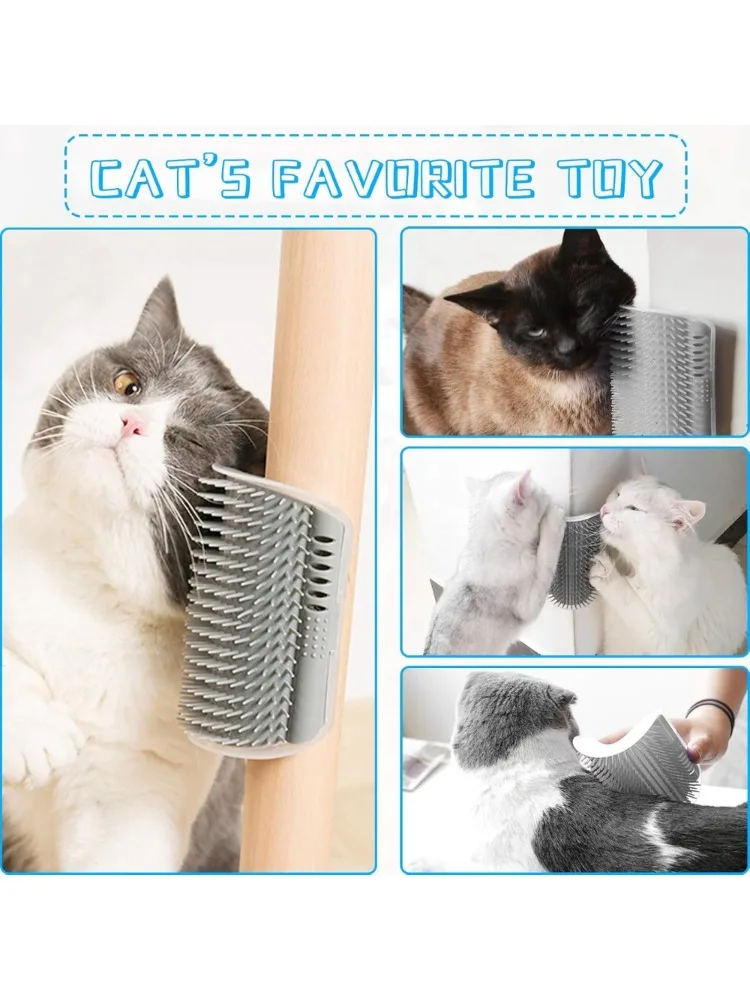 Grattoir d'angle pour chat avec herbe-aux-chats, paquet de 1/2, grattoirs plus doux pour le visage de chat, peignes de Massage de toilettage d'angle mural