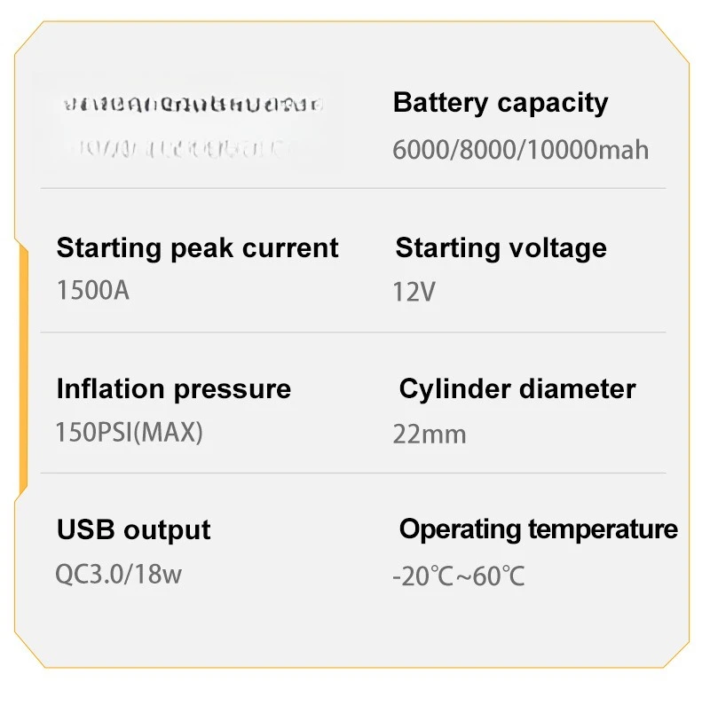 [Multi-function in one] Car emergency start power supply + air pump two-in-one, take electric treasure, portable battery