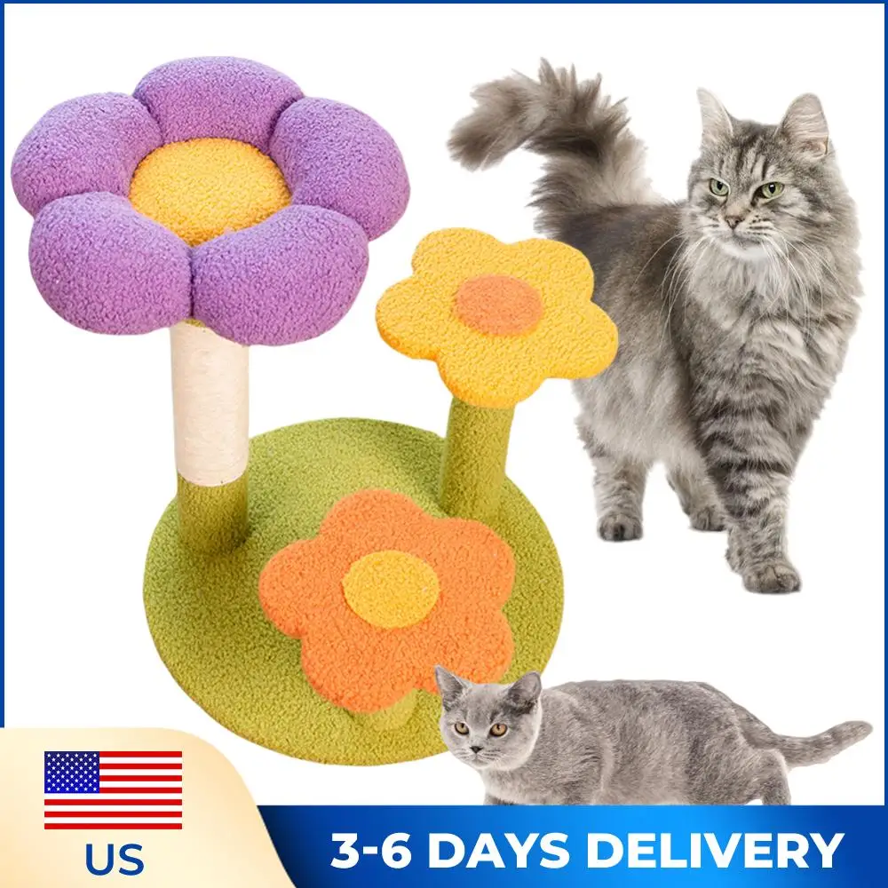 

Flower Cat Tree Tower Small Cat Tower Sisal Wrapped Interactive Cat Tower Multi-Function 3 Layer for Playtime and Relaxation