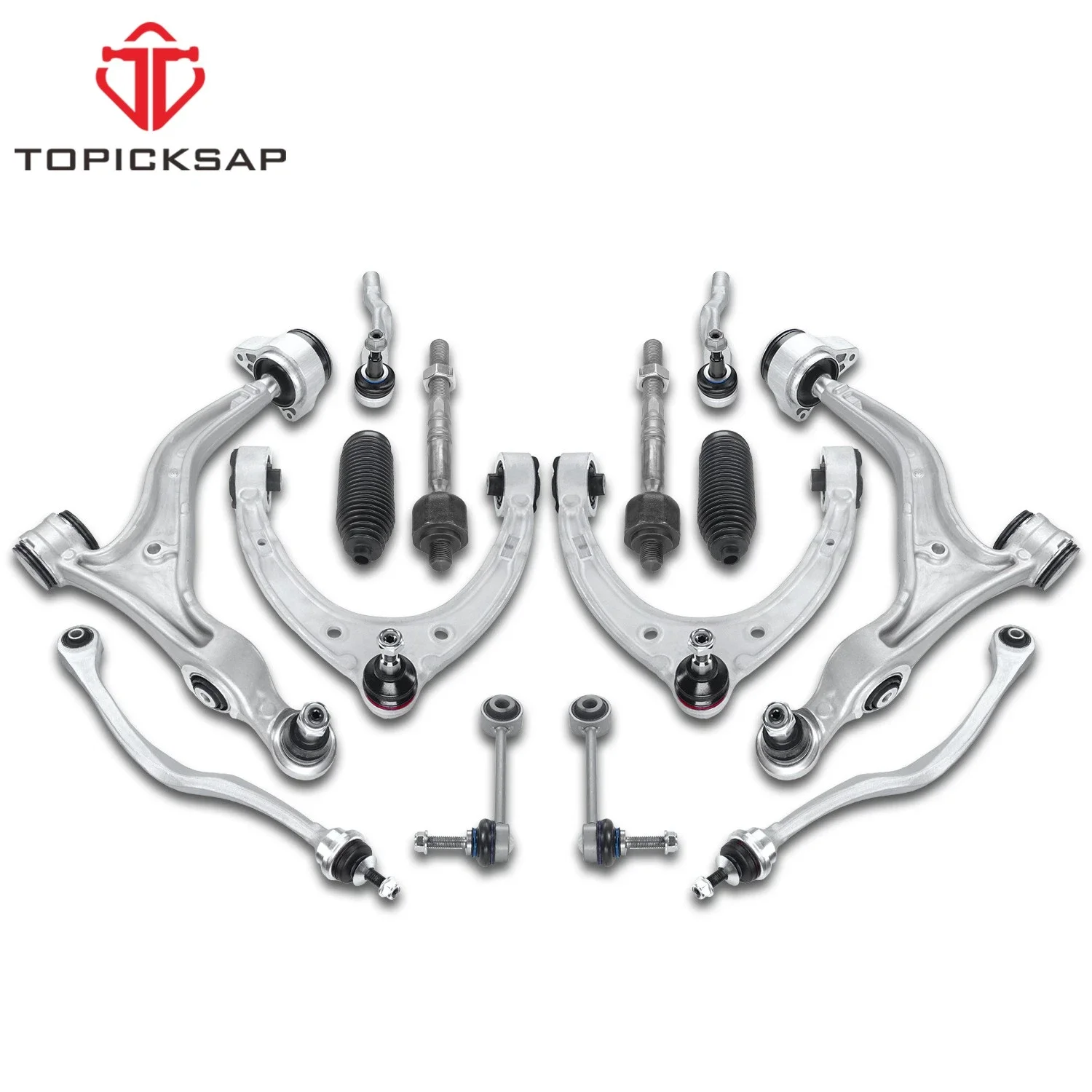 TOPICKSAP 14PC Complete Front Lower & Upper Control Arms Kit for Porsche Panamera Sport Turismo 971 2017-2023 Suspension Upgrade