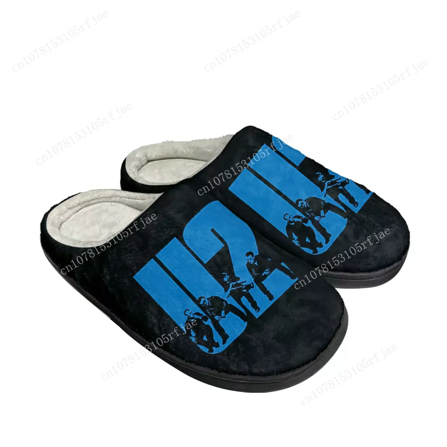 U2 Rock Band Fashion Punk Home Cotton Custom Slippers Mens Womens Sandals Plush Bedroom Casual Keep Warm Shoe Thermal Slipper