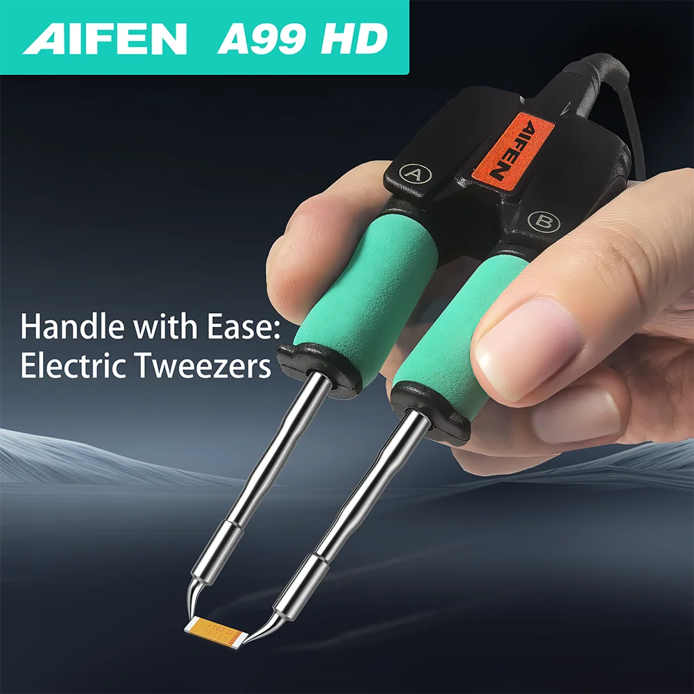 AIFEN-A99HD Precision Tweezers Soldering Station Double-Head Clip-Type Soldering Iron 210/245 Handle Soldering Rework Station