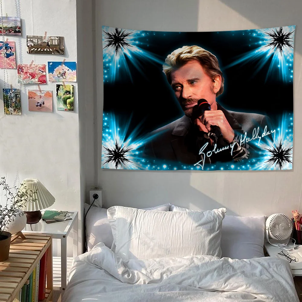 French rock star Johnny Hallyday DIY Wall Tapestry Hanging Tarot Hippie Wall Rugs Dorm INS Home Decor