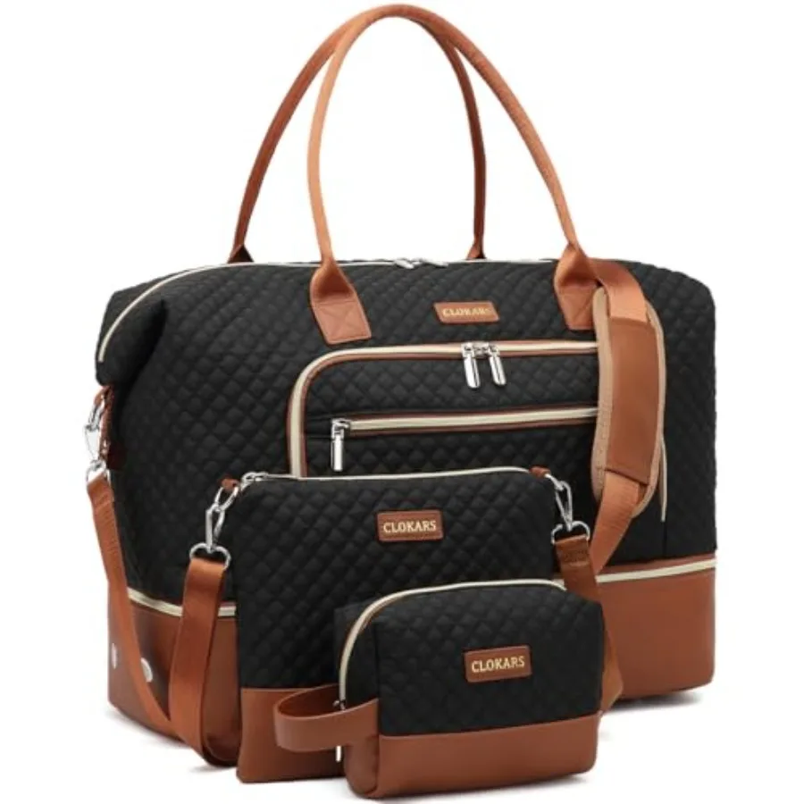 

Weekender Bags for Women Travel Duffle Bag Carry On Overnight Bag with Cosmetics Bag and Crossbody Purse for Gym Hospital Gifts