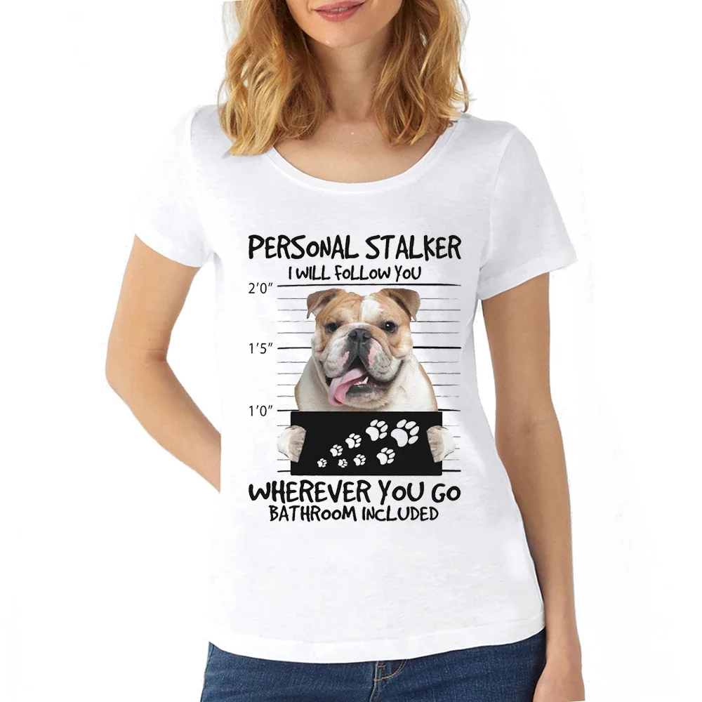 English Bulldog French Bulldog Funny Mugshot T-Shirt Cute dog Lover Gift Essential Tshirt Female Fashion Kawaii Harajuku T Shirt