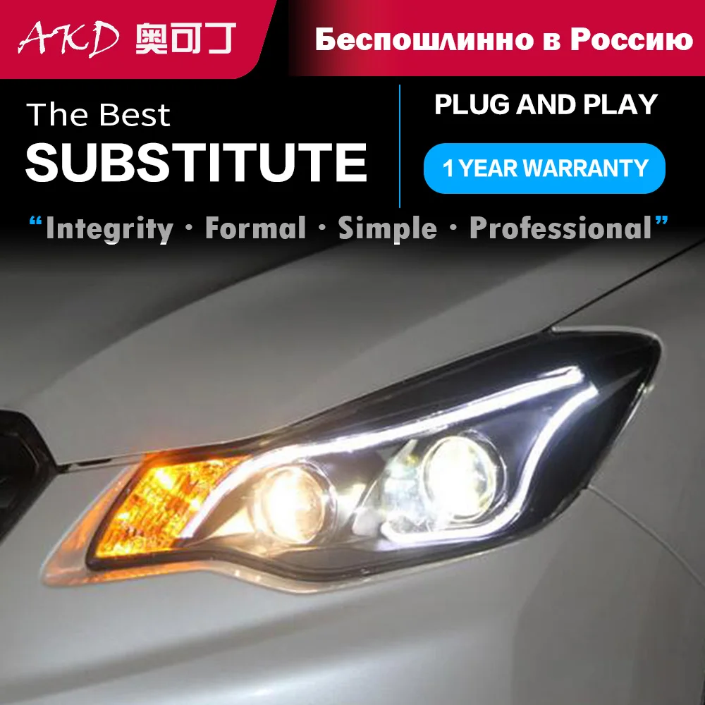 Phares de voiture pour Subaru XV 2011 – 2017, 2 pièces, pièces de rechange pour phares à LED, double projecteur DRL