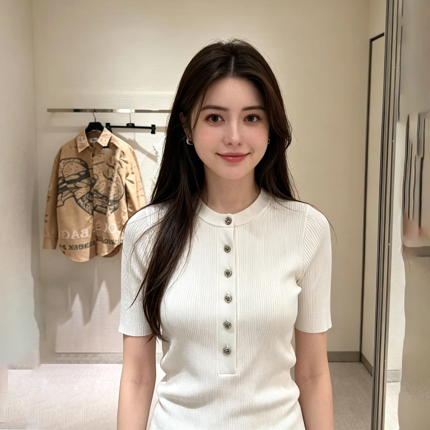Women'sKorean button-fit slim-fit round neck twist knitted sweater women's short-sleeved slim-fit and thin versatile T-shirt top
