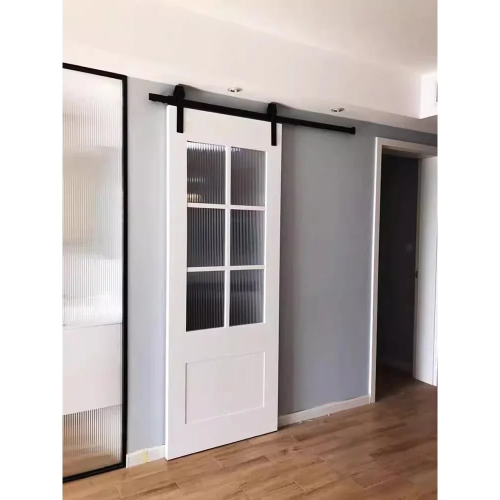 &R*Villa Design Vertical Oak Wood Interior Soundproof Sliding Door Indoor Barn Doors for House