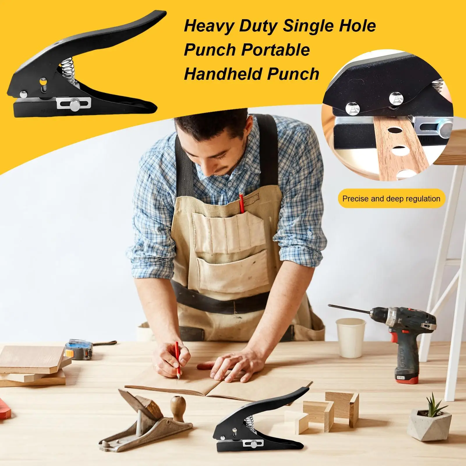 Hole Puncher Paper Hole Puncher Single Handheld Repair Craft Tool For Scrapbook Tags Paper Cardboard Thin PVC Sheets Label Cards