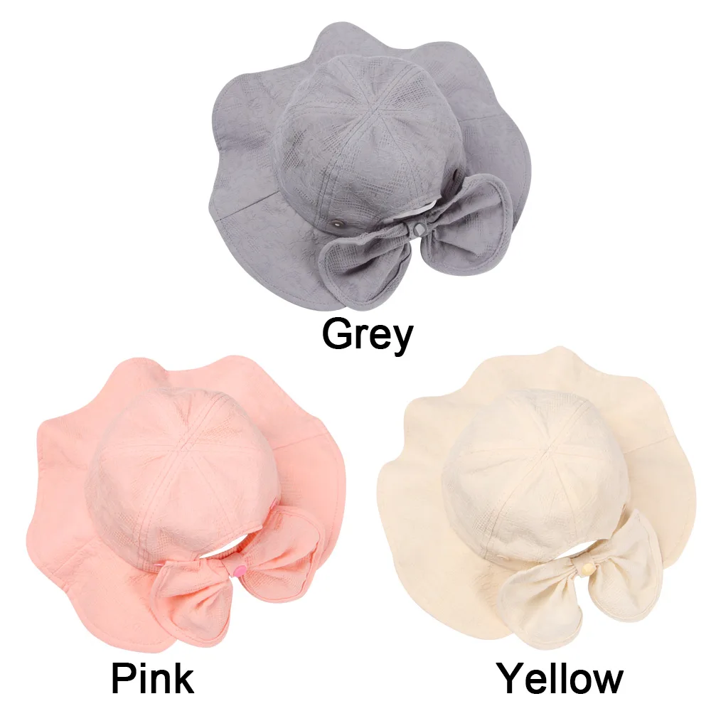 Princess Cotton UV Protection Outdoor Sun Hat Foldable Portable Baby Bucket Hat Beach Cap For 2-4 Years Old