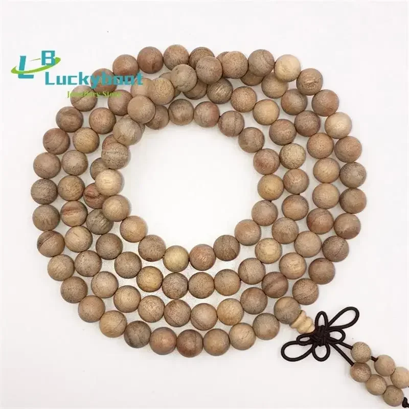 Wholesale 10pcs 6/8mm 108 Beads Mala Camphor Wood Beaded Bracelet Buddhist Rosary Jewelry for Men Women to Prayer Meditation
