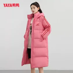 YAYA 2024 Piumino lungo da donna con cappuccio Frangivento Impermeabile Versione allentata Cappotto lungo da ragazza invernale Parka imbottito da donna