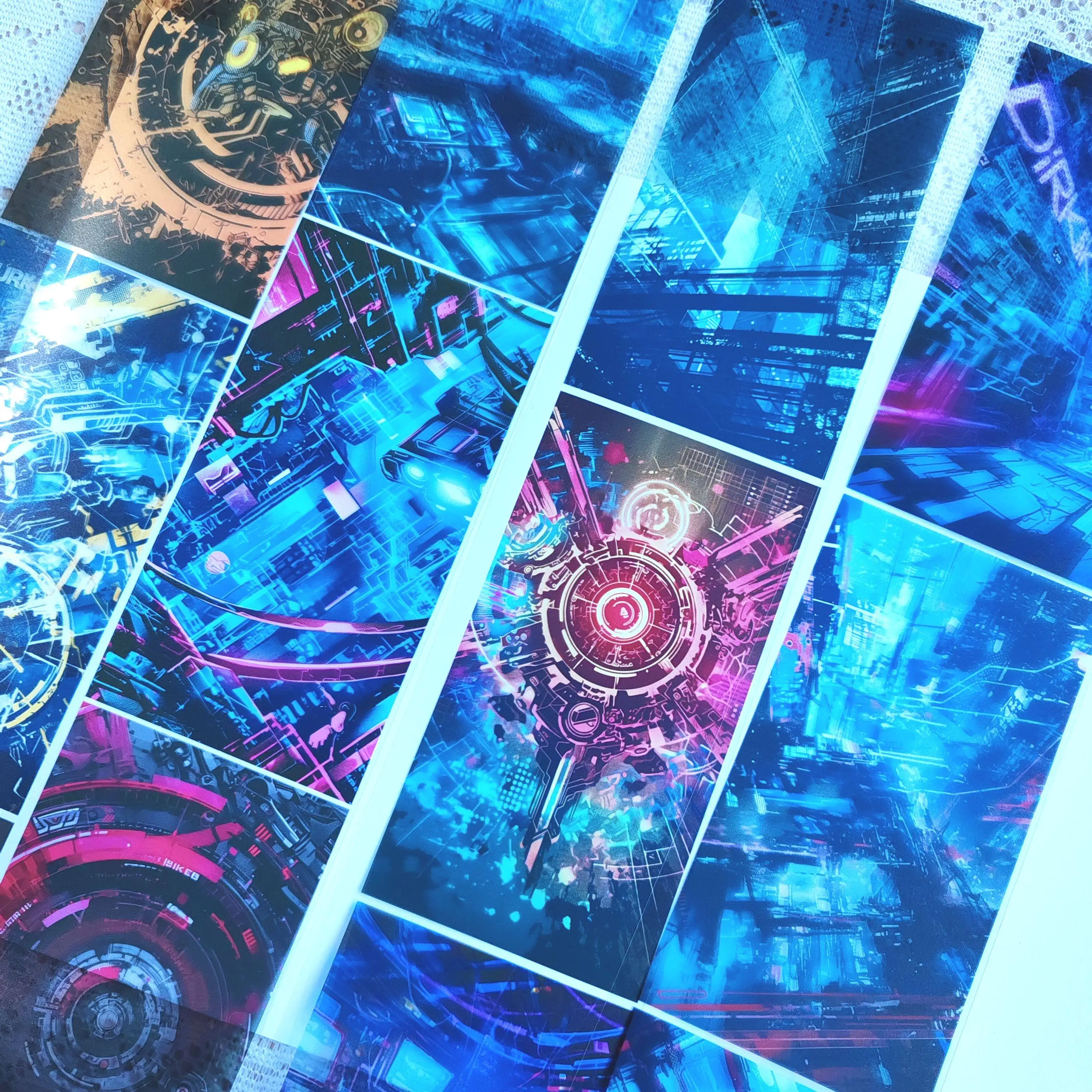 Cyberpunk Future Sci-fi No White Ink Background Washi Tape For Journal Resin Shimmer Background Decoration