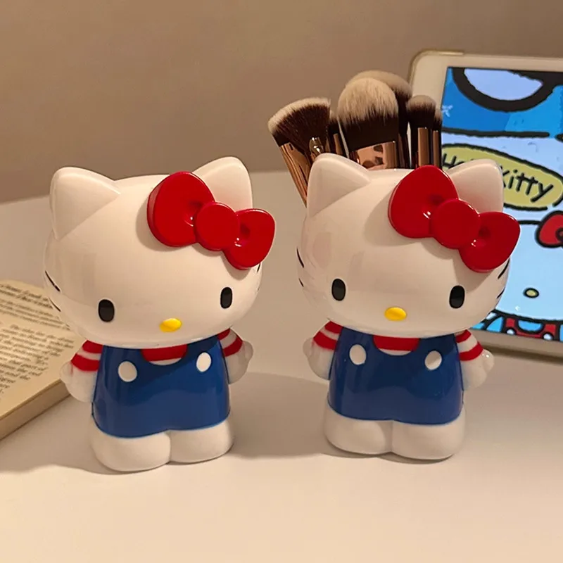

Hello Kitty Creative Pen Holder Cartoon Sanrio Anime Pen Box Desktop Storage Box Student Pen Bag Makeup Brush Storage Container
