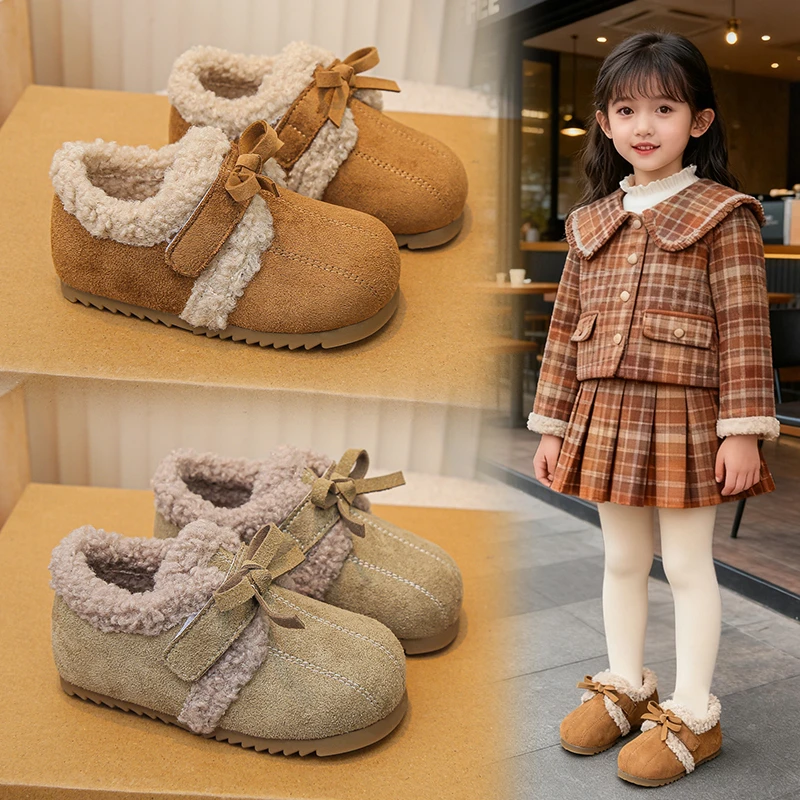 

Children's High Quality and Warm Cotton Shoes 2025 Autumn/Winter New Arrival Girls' Retro Soft-Sole Anti-Slip Cotton Shoes