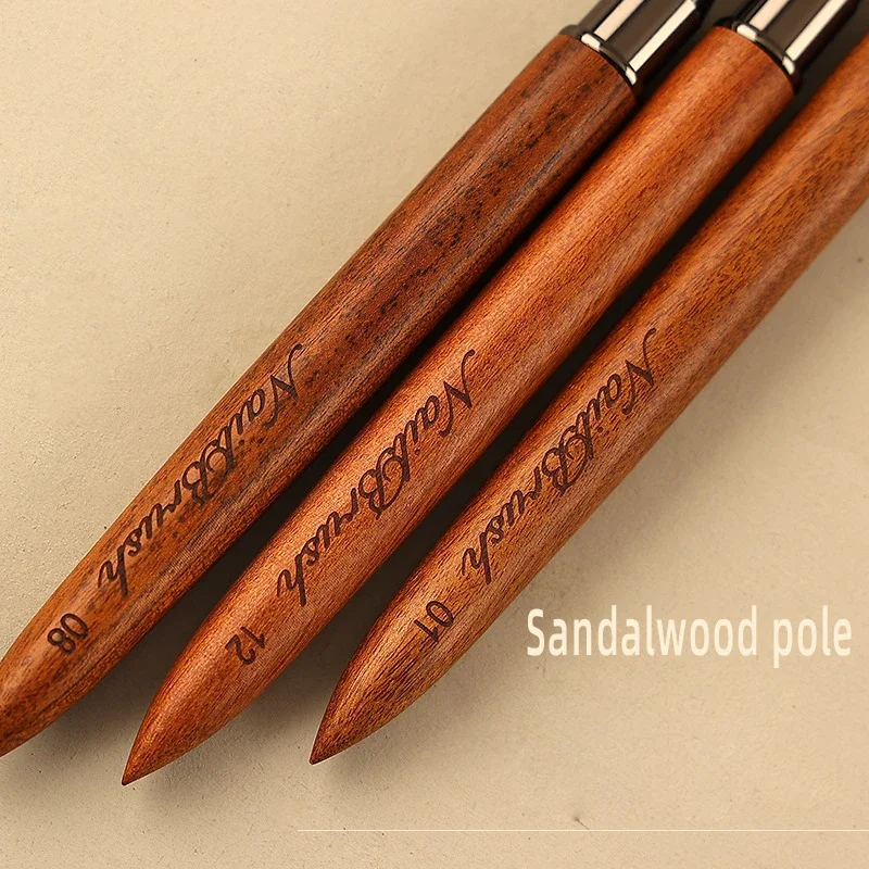 Nail Art Brush Wood Handle Nail Liner Brush Stripe Pattern Painting Acrylic UV Gel Extension Drawing Carving Pen Manicure Brush