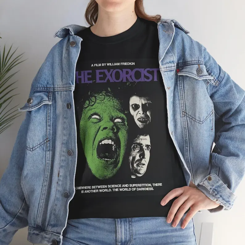 Camiseta The Exorcist, regalo clásico para fanáticos de la película de terror, camiseta con gráfico de Halloween aterrador, diseño vintage desgastado, oculto espeluznante