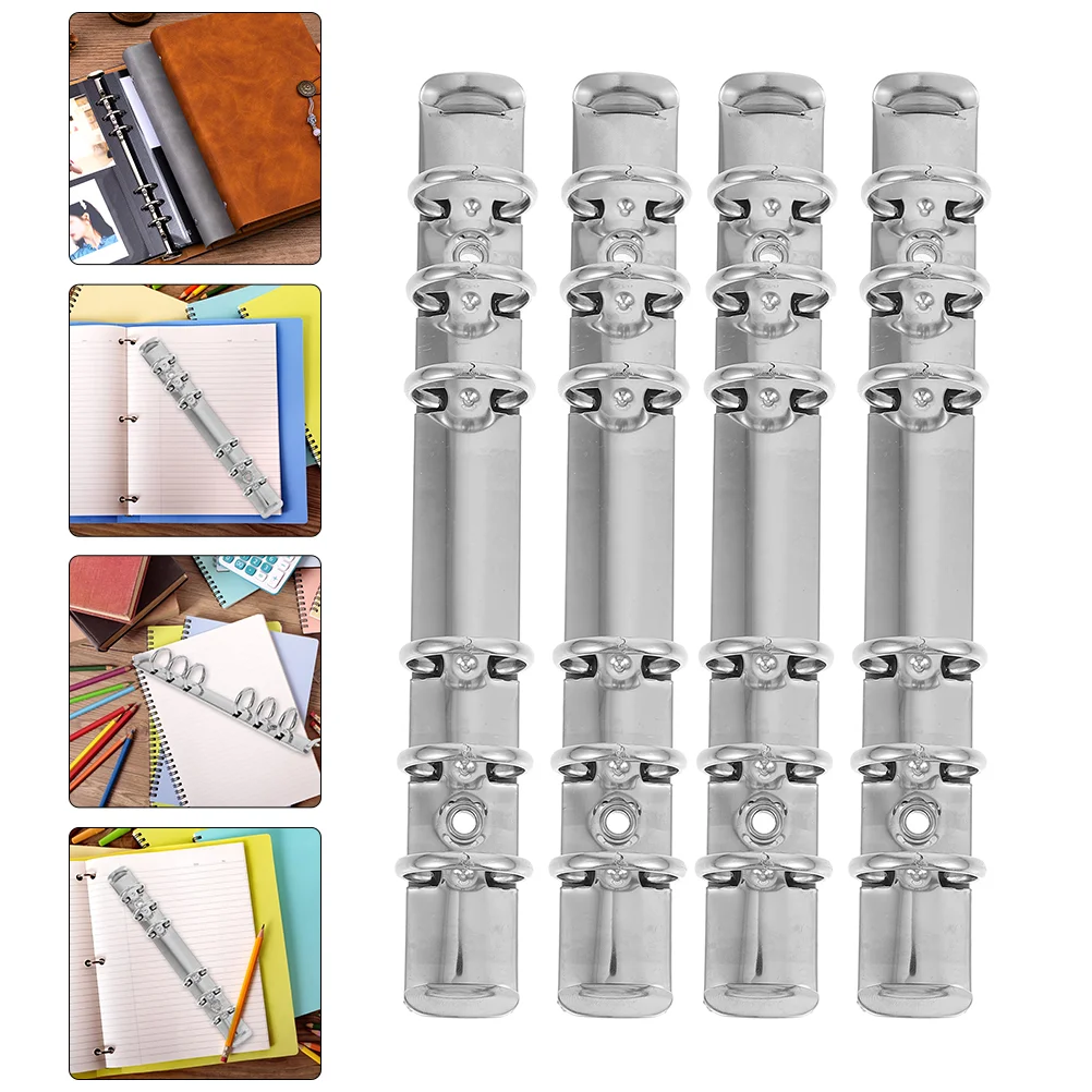 

6 Pcs Binder Photo Album Scrapbook File Loose Leaf Clips Stainless Steel Rings Office Stationery Supplies Metal