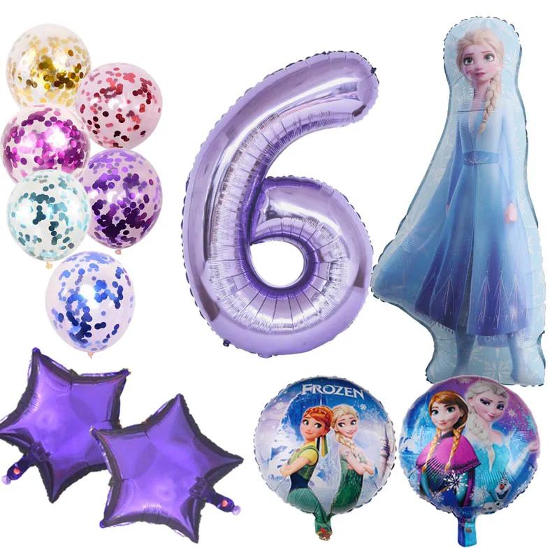 

1set Frozen Series Foil Balloon Kid Birthday Party Decoration Girl Toy Baby Shower Background Arrangement 32 inch Number Balloon