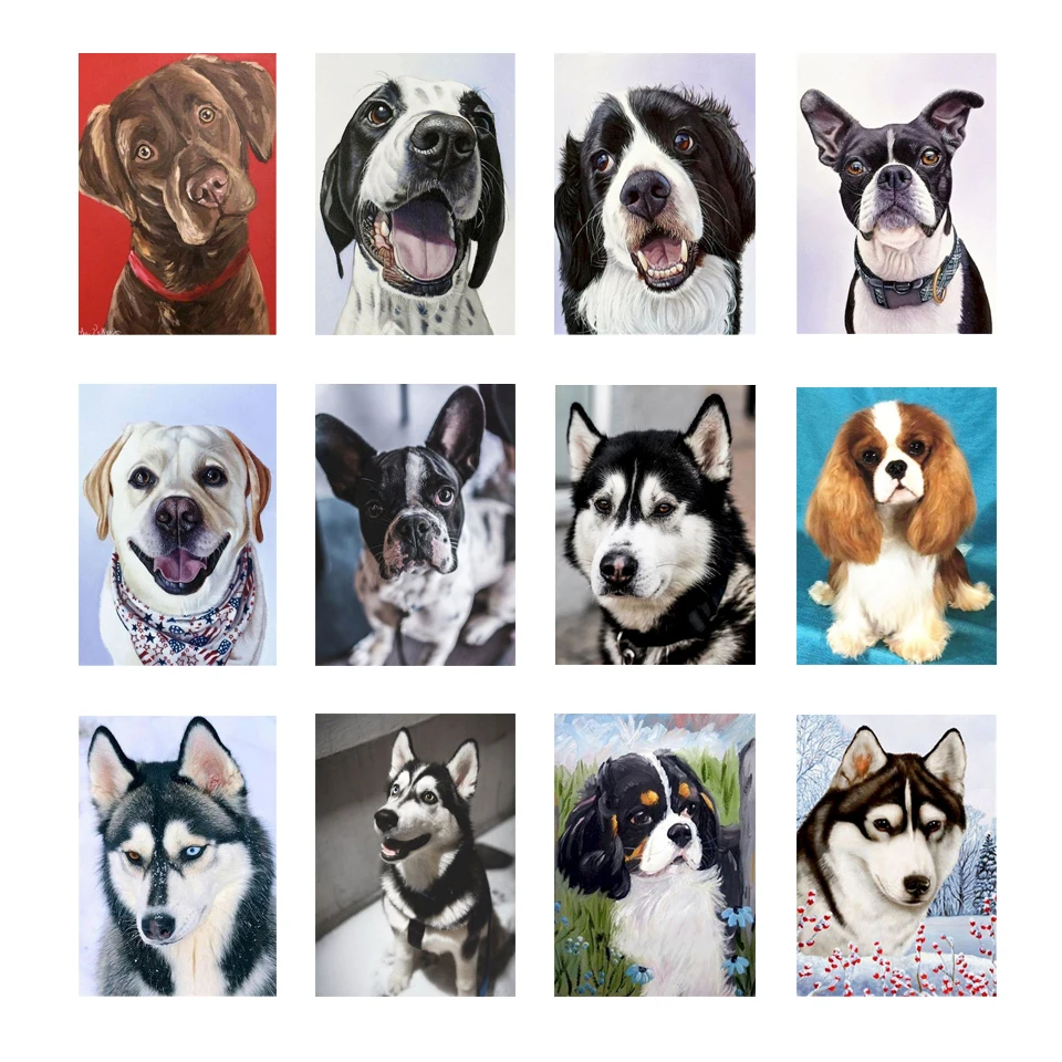 5D Diy Diamond Painting Dog Siberian Husky Full Rhinestones Embroidery Mosaic Art Cross Stitch Kits Home Decor New Arrivals 2023