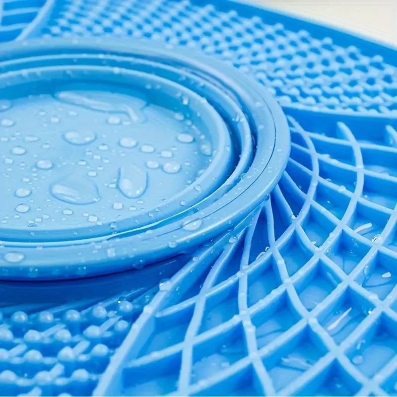 Ciotola per mangiatoia lenta per gatti tappetino multifunzionale per cani in gomma morbida tappetino per leccare il gatto Anti-soffocamento con ciotola pieghevole per cibo e acqua