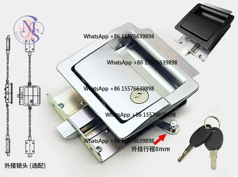 RV Trailer Vertical Lock, Box Truck 3-point Lock, Cabinet Distribution Box Door Panel Lock BSS861-1