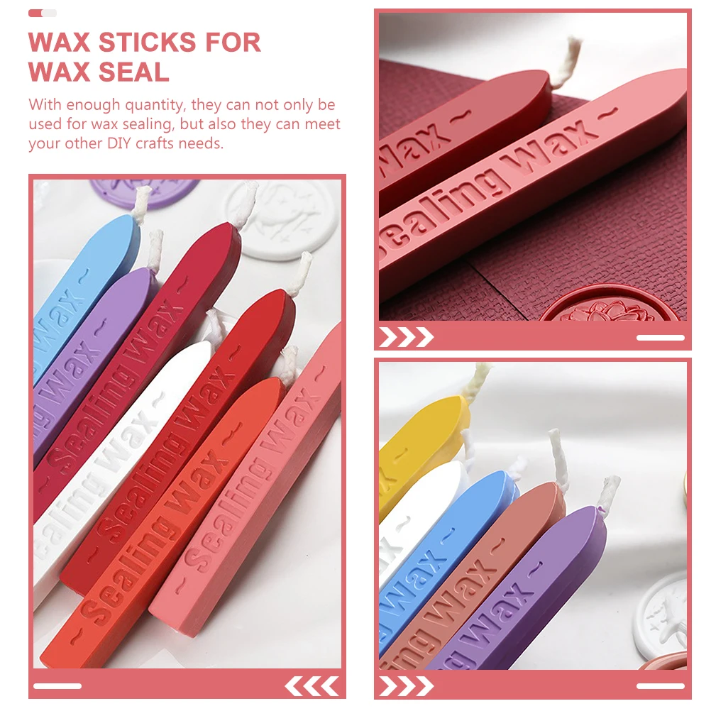 

8pcs Sealing Wax Sticks Practical Stick Kit Bright Colors DIY Crafts Wax Stamping Sticks Letter Cards Documents Seals Party