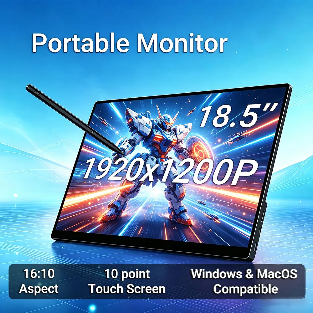 VCHANCE 18'' Portable Monitor with Stylus 1920x1200p 16:10 100%sRGB Game Display For Laptop Macbook Computer Phone Xbox PS4/5