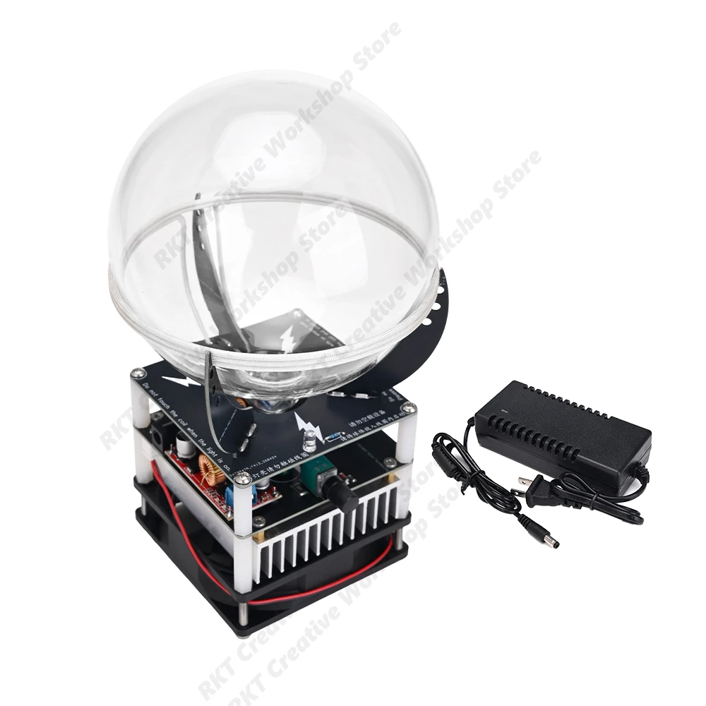 Plasma Glass Spheres Ion Rings ZVS Tesla Coil-Driven Inert Gas Luminescence Experiment Kit Angel’s Halo DIY Physics Education De