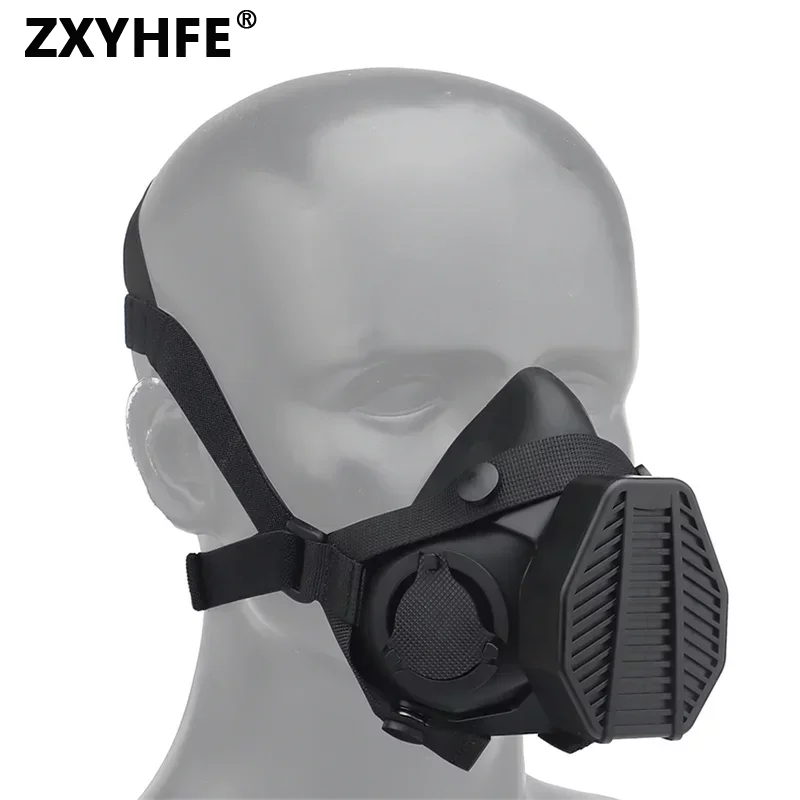 ZXYHFE Tactical Dust Half Face Mask Gas Filter Anti Industrial Construction Safety Paintball Special Respirator New Accessories