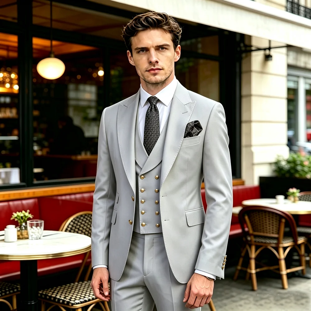 Men'S Grooming Jacket - Черно-белый мужской костюм с заостренными лацканами,
