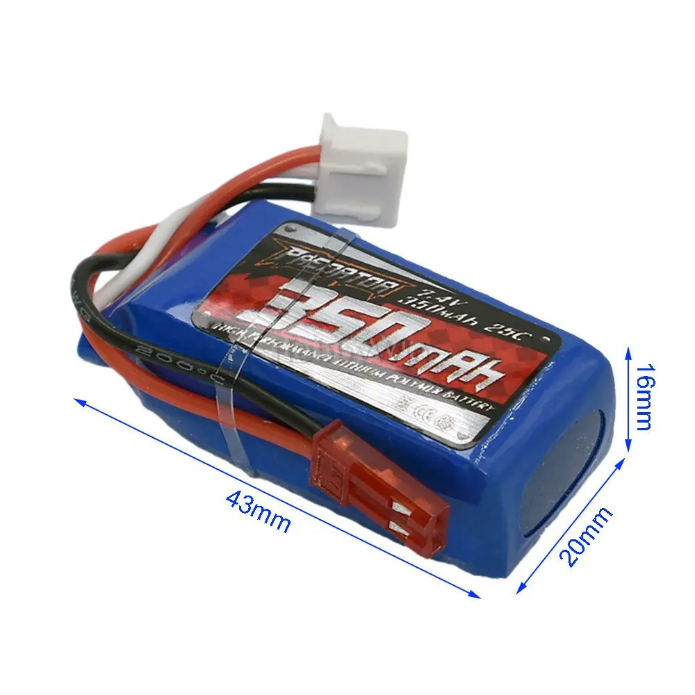 FMS part 7.4V 2S 350mAh 25C LiPO Battery JST plug for RC Model Airplane Helicopter Quadcopter FPV Drone