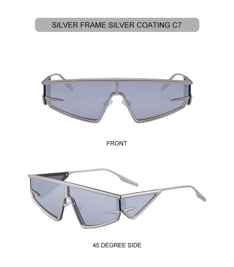 Y2K Punk Quadratische Schild Sonnenbrille Männer 2025, Luxus Marke Vintage Unregelmäßige Steampunk Winddicht Sonnenbrille für Frauen Shades UV400 – Detail 21
