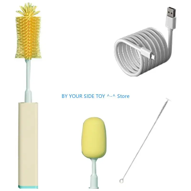 

Portable Electric Bottle Brush Baby Bottle Electric Cleaner set for Baby Feeding U6XE