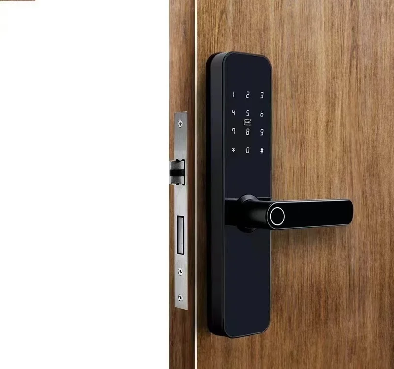 

Tuya WIFI App TTlock Best Selling Built-in Doorbell Wood Door With Management Software Smart Door Lock System