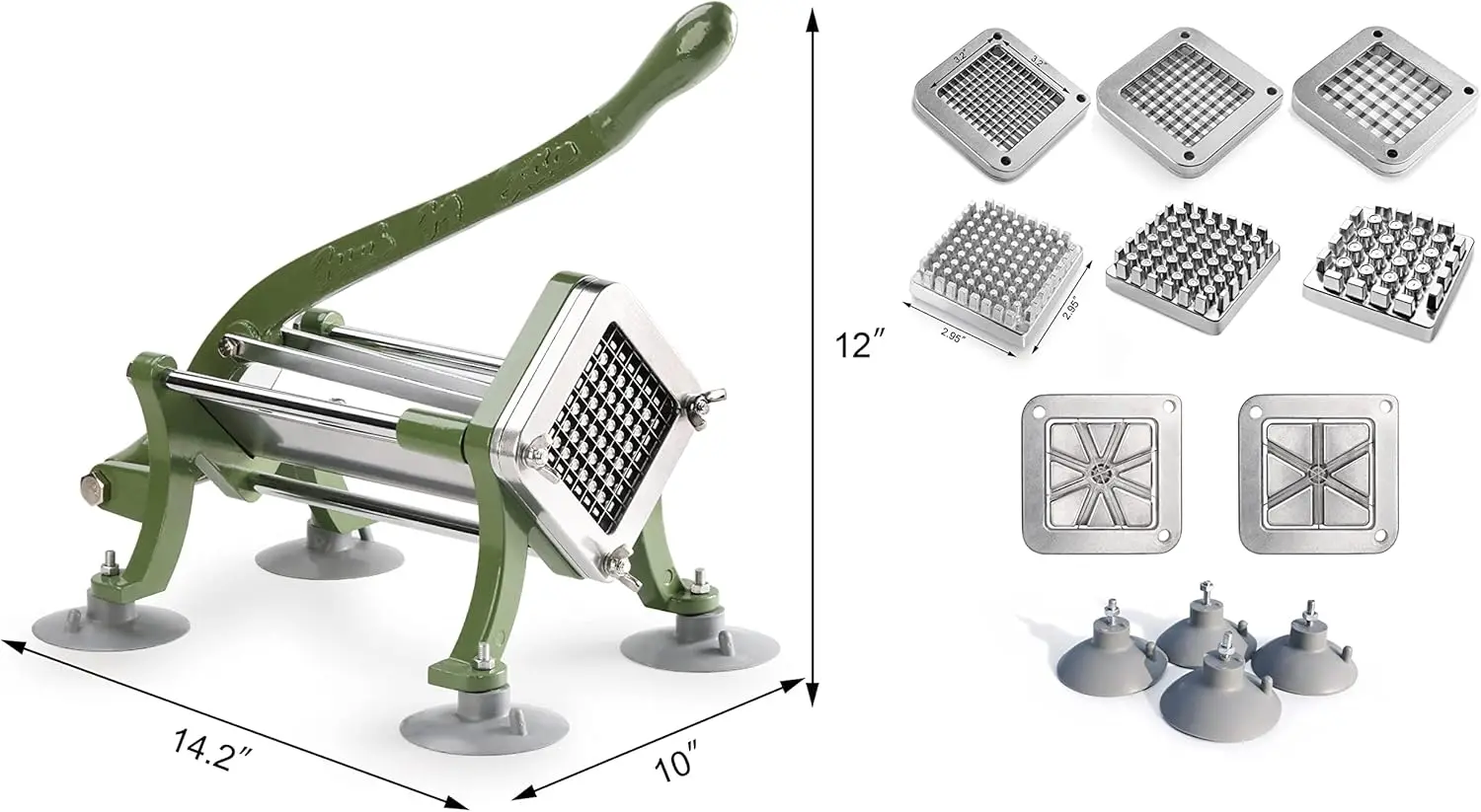 Star Foodservice 38408 Commercial Grade French Fry Cutter, Complete Combo Sets