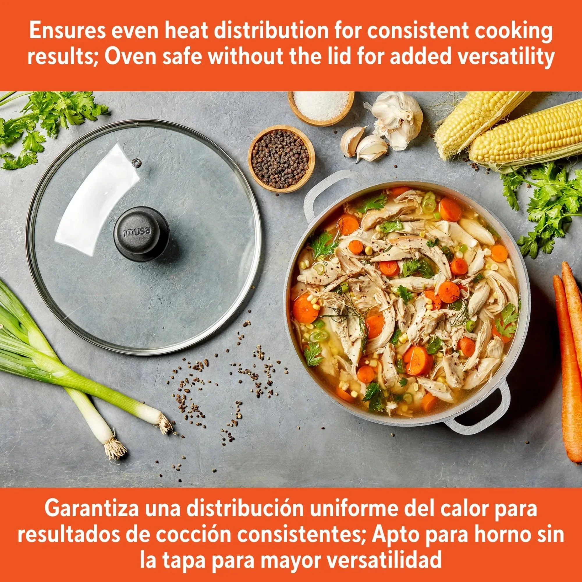 2.5/7.0qt Cast Aluminum 2-Piece Set with Glass Lid 22/30cm, Traditional Cooking Pots for Stews & Rice