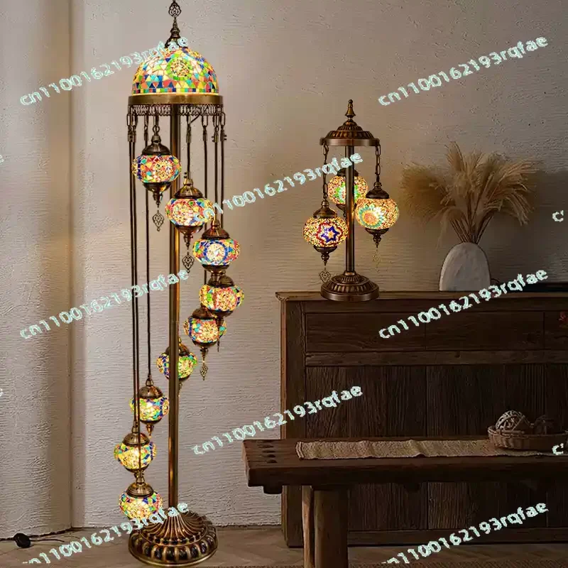 Floor lamp romantic Turkish exotic handmade Xinjiang ethnic style retro living room western dining room bedroom lamp