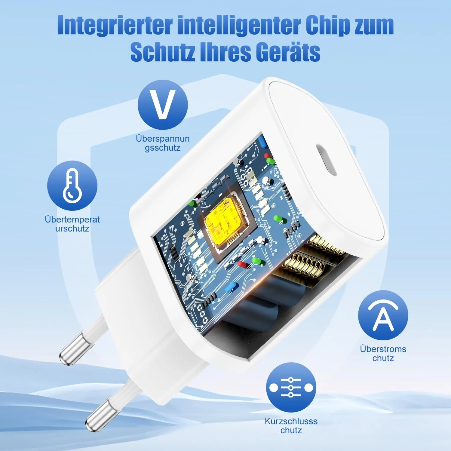 Samsung 25W Schnellladeadapter EU-Stecker Netzadapter Dual Typ-C Kabel Für Galaxy Z Flip 6 5 3 4 S24 S23 A53 A33 A52 A32 F52 – Detail 4