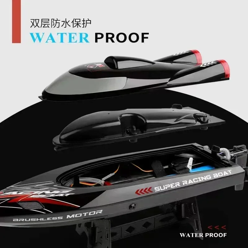 

Brushless RC Boat WL916 RTR Fast 60 Kilometers Per Hour High-speed Vehicle W/ LED Light Water Cooling System Model Toy