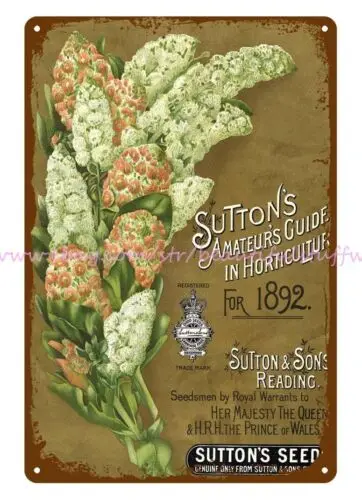 modern wall 1892 flowers Suttons amateurs guide in horticulture metal tin sign