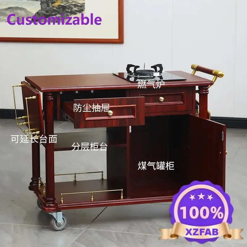 Factory Direct 2026 Hotel high single head cooking cart mobile abalone mobile cooking floor delivery truck double head luxury co