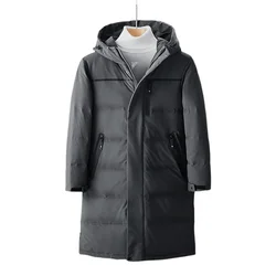 Men Winter Long Down Coats New Male Hooded Casual White Duck Puffer Jackets Quality Man Outdoor Windproof Warm Jackets Clothing