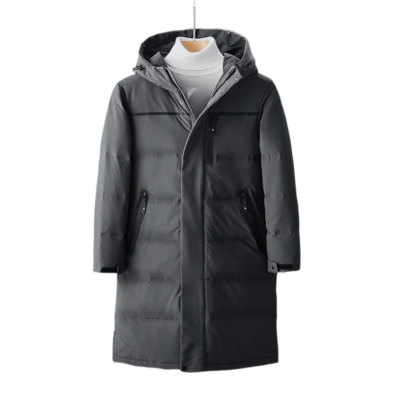Men Winter Long Down Coats New Male Hooded Casual White Duck Puffer Jackets Quality Man Outdoor Windproof Warm Jackets Clothing