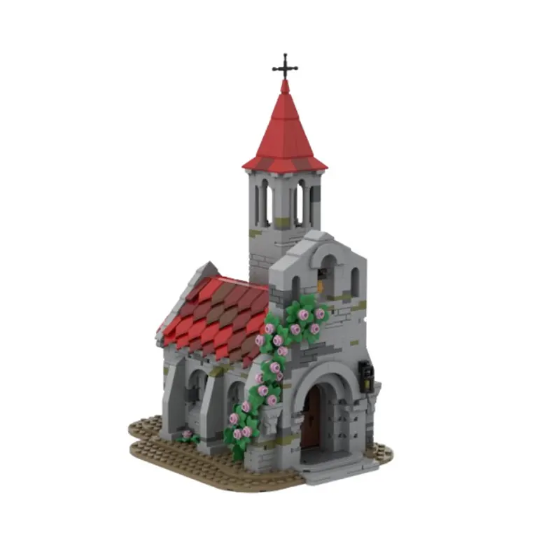 

In-stock new product: MOC 1310-piece medieval chapel building block set, educational toy model, gift set, and decorative item.