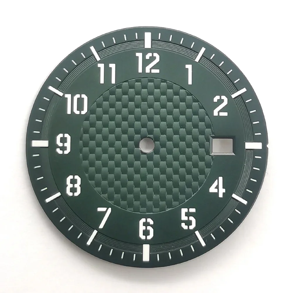 

Customized NH35 Watch Dial Face Fit for NH35 NH36 Movement 33.8mm Green Luminous Watch Faces Dial
