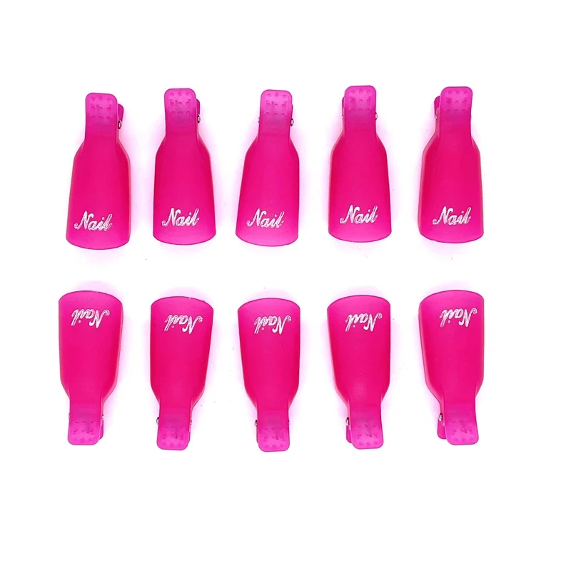 10 Teile/beutel Bunte Acryl Maniküre Kunst Getaucht Kappe Clip Nagel Reinigung Maniküre Uv Gel Nagellack Getaucht Verpackung Werkzeug Finger