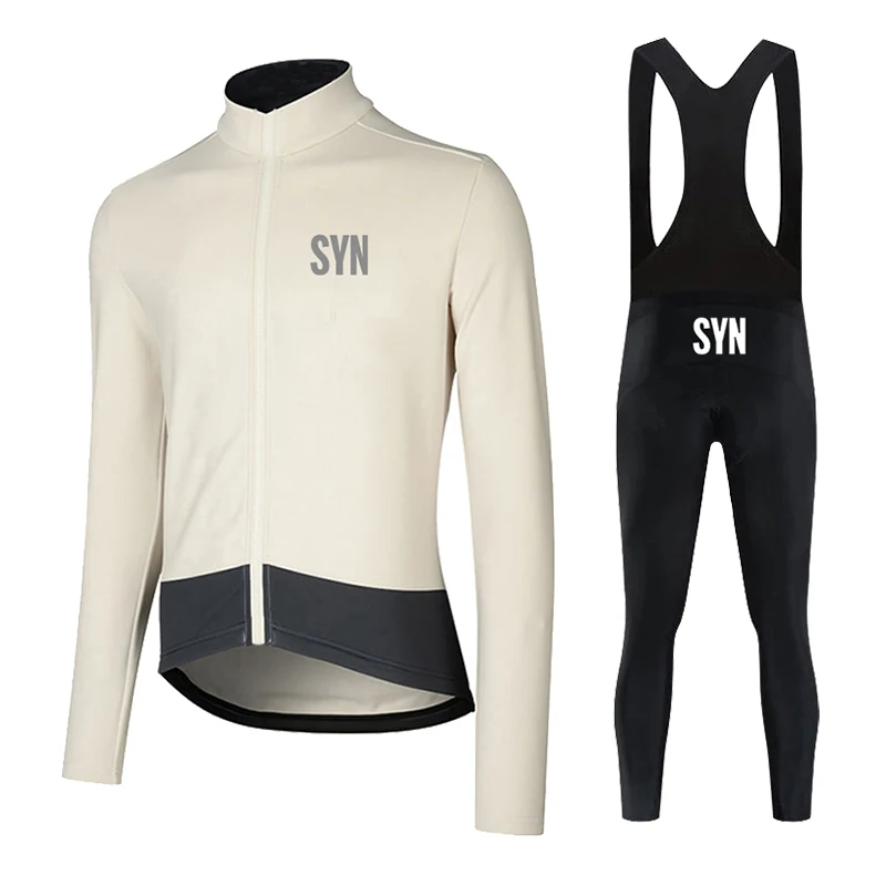 2025 SYN Men's Long Sleeve Cycling Kits Spring Summer Outdoor Road Cycling Suit Bib Shorts and Top Collection  Road Bike